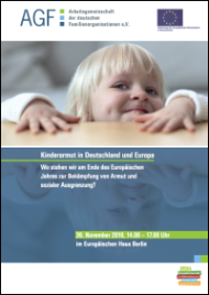 Titelblatt Veranstaltung der AGF un der Europäischen Kommission zu Kinderarmut